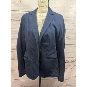 L.L Bean Navy Blue 2-Button Blazer Notched Lapel Medium‎ Jacket